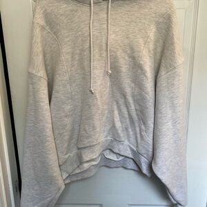 Sunday Gray Slightly Cropped Long Sleeve Hoodie